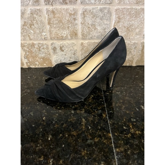 Mark Fisher Women's 8M Black‎ Suede Heels Classic Prom Formal Pumps - Picture 3 of 5